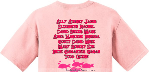 New Text New Text New Text Ally Audrey Jacob
Elizabeth Rachel
David Beker Mark
Anna Marlene Brenda
Scott David Mike
Mary Robert Kim  
Beth Samantha Sarah 
Todd Glenn Lake Week!
10th Anniversary 
 T-shirt Design 