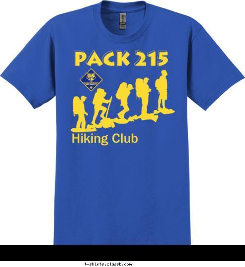 Hiking Club PACK 215 T-shirt Design 