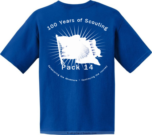 Continuing The Journey 100 Celebrating the Adventure * Continuing the Journey 100 Years of Scouting Pack 14 T-shirt Design 