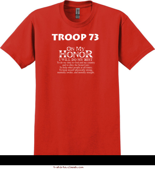 Adventure! High Troop 73 T-shirt Design Troop 73 High Adventure Back - Oath Front