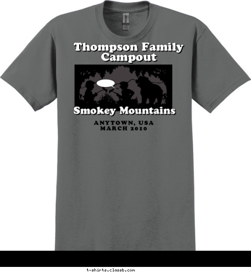 New Text New Text I LOVE GETTING
BACK TO NATURE ANYTOWN, USA
MARCH 2010 Smokey Mountains Thompson Family Campout T-shirt Design 