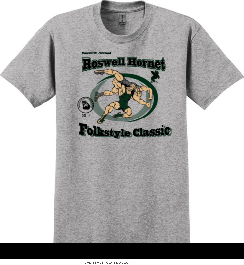 Seventh Annual SEVENTH ANNUAL 2011 Seventh Annual Roswell Hornet Folkstyle Classic
 T-shirt Design 