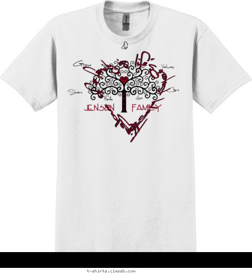 2
0
1
2 Family JENSON The love of a family is life's greatest blessing Values Care Love Faith Share Grow Life T-shirt Design 