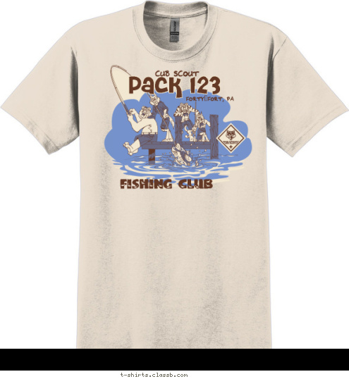 Pack 123 FISHING CLUB FORTY-FORT, PA CUB SCOUT T-shirt Design 