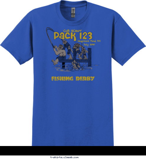 Pack 123 Pack 123 FISHING DERBY Houghtons Pond, MA
July 2010 CUB SCOUT T-shirt Design 