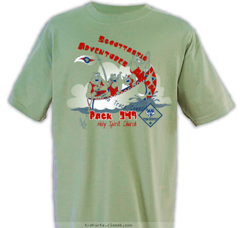 Buffalo Trace Council Holy Spirit Church Pack 349 Scouttastic Adventures Ahead T-shirt Design 