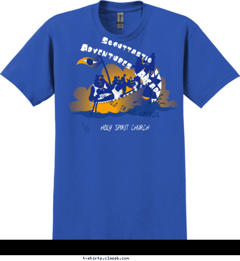 Pack 349 BUFFALO TRACE COUNCIL HOLY SPIRIT CHURCH Scouttastic Adventures Ahead T-shirt Design 