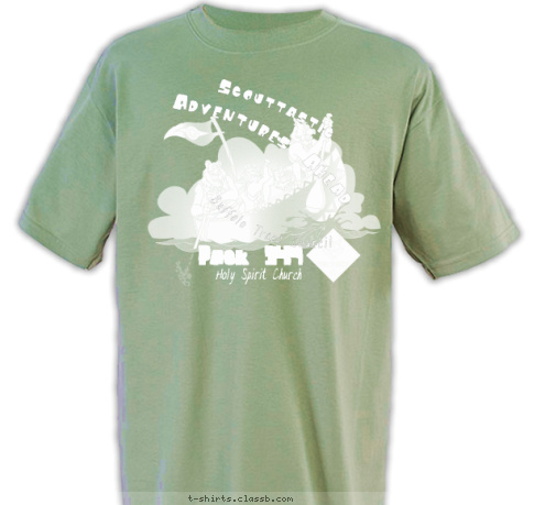 Buffalo Trace Council Holy Spirit Church Pack 349 Scouttastic Adventures Ahead T-shirt Design 