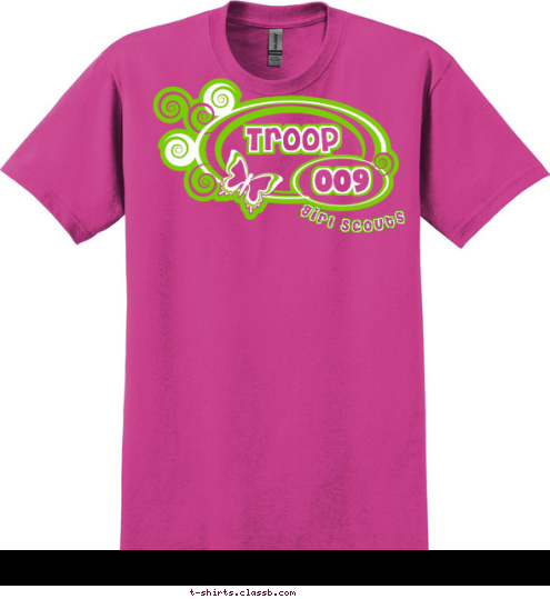 Troop  Troop  ANYTOWN, USA Troop  Girl Scouts 009  T-shirt Design 26680 - Troop 9