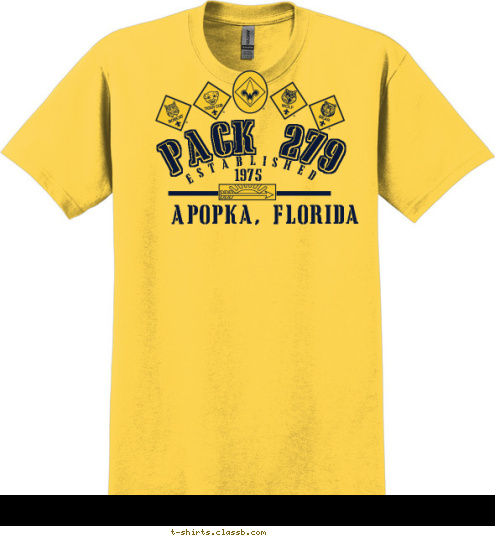 ESTABLISHED Apopka, Florida 1975 PACK 279 T-shirt Design 