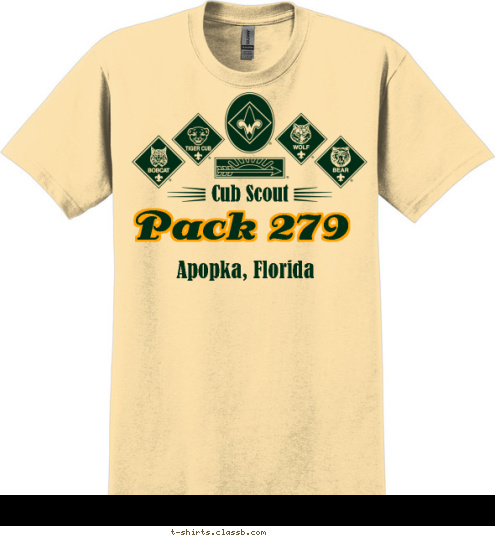 Apopka, Florida Pack 279 Cub Scout  T-shirt Design Pack 279 Apopka 2