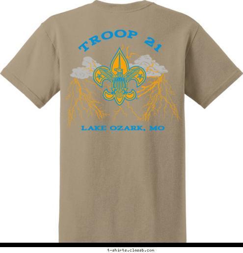 TROOP 21 Lake Ozark, MO  Lake Ozark, MO  TROOP 21 T-shirt Design 