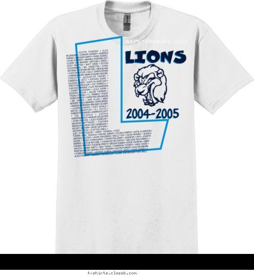 2004-2005 LIONS ST.PETERSBURG HIGH T-shirt Design 