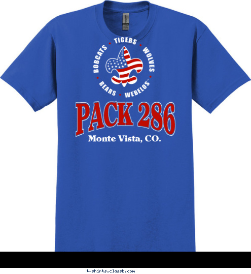 Monte Vista, CO. PACK 286 T-shirt Design 