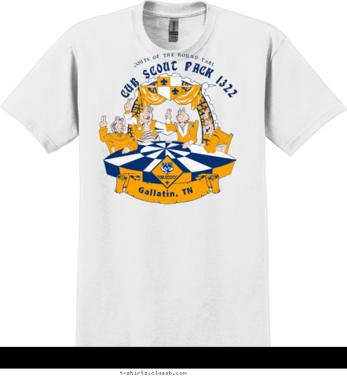 Gallatin, TN CUB SCOUT PACK 1322 SCOUTS OF THE ROUND TABLE T-shirt Design 