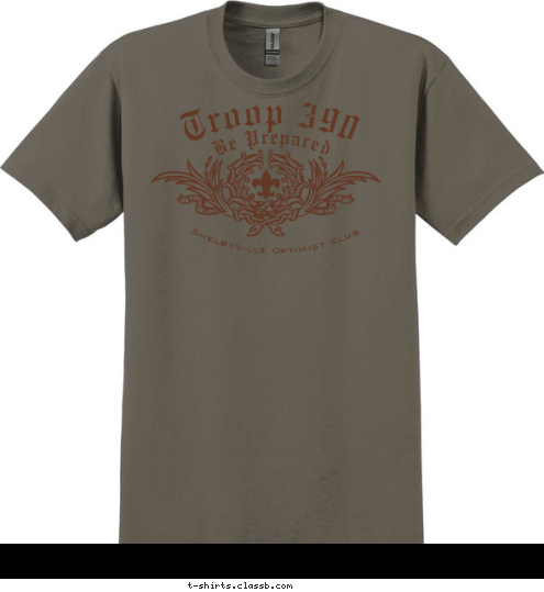 Shelbyville Optimist Club  Be Prepared Troop 390 T-shirt Design 