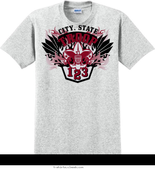 2 TROOP 3 1 CITY, STATE T-shirt Design SP2151