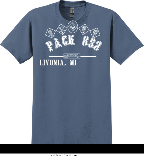 LIVONIA, MI PACK 852 T-shirt Design 