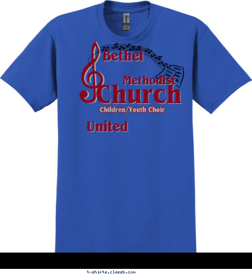 Bamberg,  South Carolina Bethel  United Methodist Church
 Children/Youth Choir T-shirt Design 