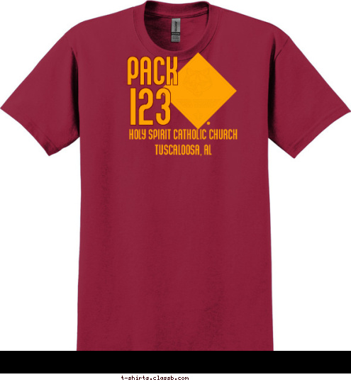 HOLY SPIRIT CATHOLIC CHURCH
TUSCALOOSA, AL 123 PACK T-shirt Design 