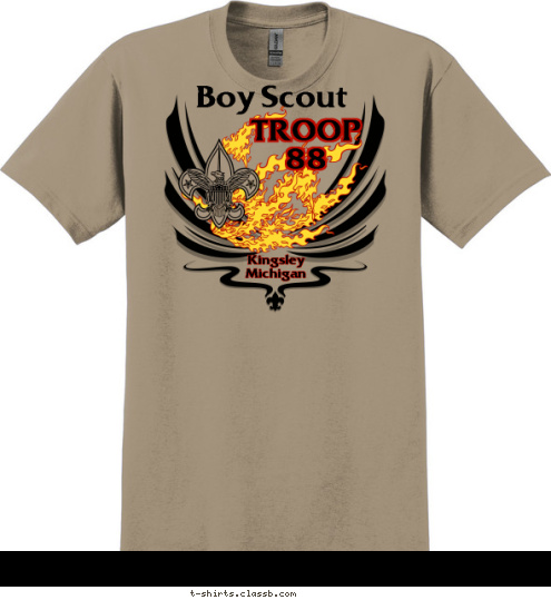 The Journey to Eagle               Kingsley 
Michigan TROOP
88 Boy Scout T-shirt Design 