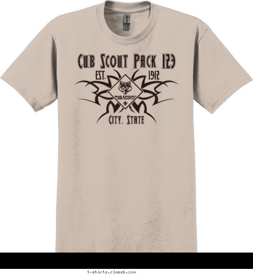 Cub Scout Pack 123 1912 EST. City, State T-shirt Design SP2157