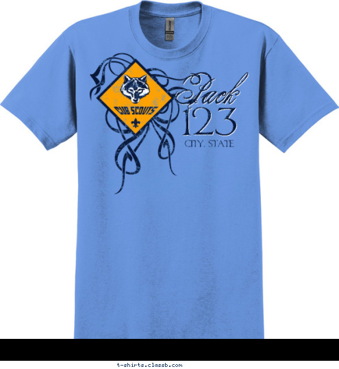 Pack 123 CITY, STATE T-shirt Design SP2114