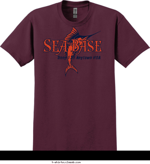 Base DEEP SEA ADVENTURE Troop 123 Anytown USA  Sea  T-shirt Design 