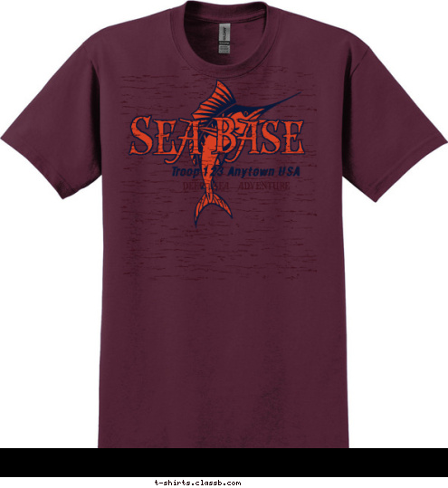 Base DEEP SEA ADVENTURE Troop 123 Anytown USA  Sea  T-shirt Design 