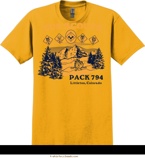 Littleton, Colorado PACK 794 CUB SCOUTS T-shirt Design Mountain2