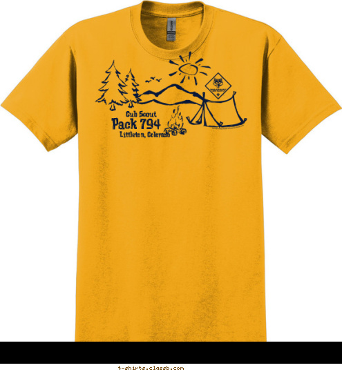 Littleton, Colorado Pack 794 Cub Scout T-shirt Design Mountain1