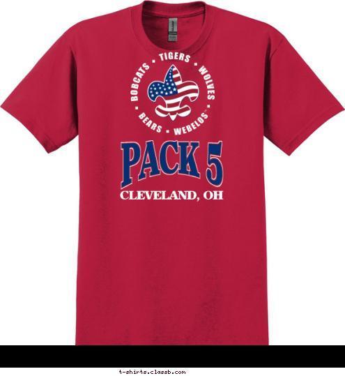 . . . . . CLEVELAND, OH PACK 5 T-shirt Design 