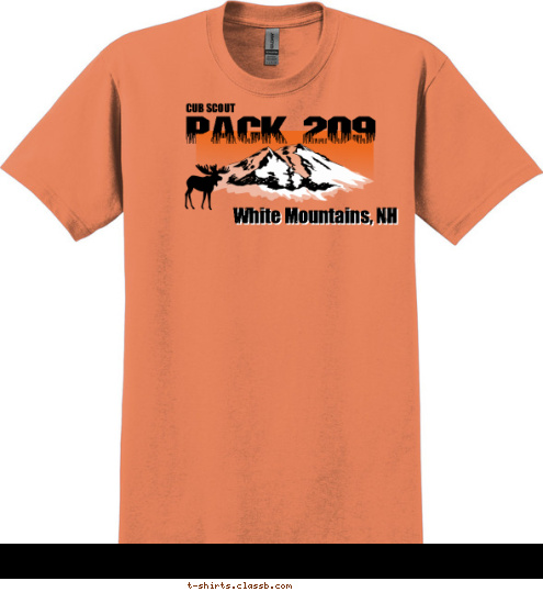 White Mountains, NH PACK 209 CUB SCOUT T-shirt Design Pack 209 