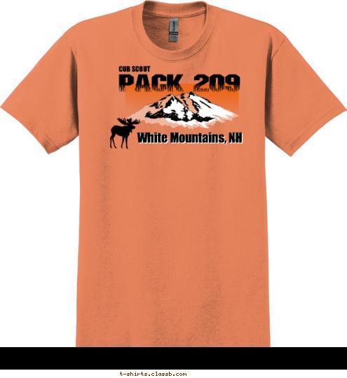 White Mountains, NH PACK 209 CUB SCOUT T-shirt Design 