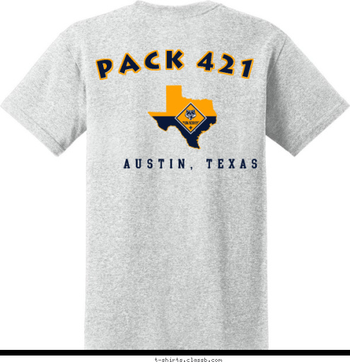 1998 EST. Austin, Texas PACK 421 T-shirt Design 