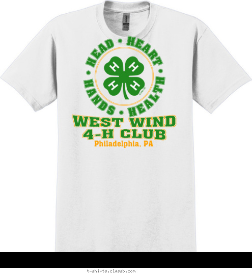 Philadelphia, PA WEST WIND 4-H CLUB T-shirt Design 