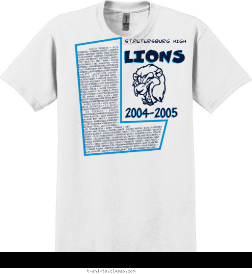 New Text 2004-2005 LIONS ST.PETERSBURG HIGH T-shirt Design 