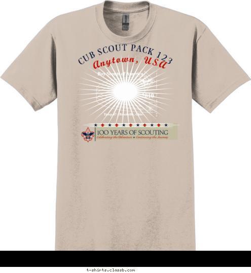 CUB SCOUT PACK 123 Anytown, USA T-shirt Design 