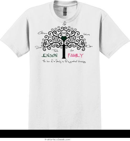 2
0
1
0 Family JENSON The love of a family is life's greatest blessing. Values Care Love Faith Share Grow Life T-shirt Design 