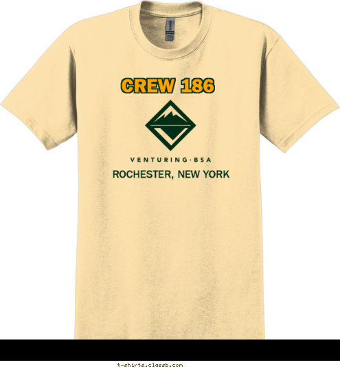 New Text ROCHESTER, NEW YORK CREW 186 T-shirt Design 