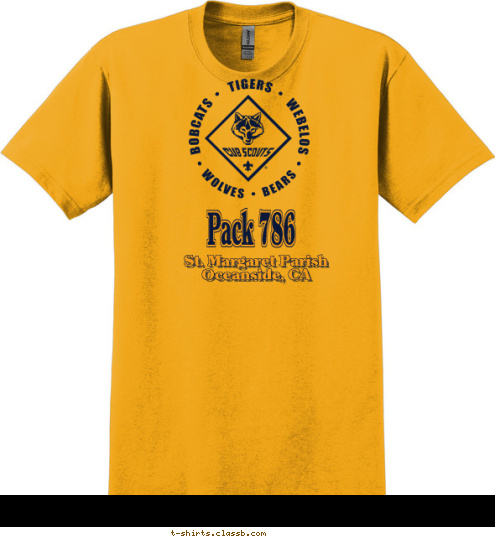 Pack 786 St. Margaret Parish
Oceanside, CA T-shirt Design 