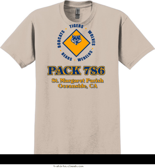 St. Margaret Parish
Oceanside, CA PACK 786 T-shirt Design 