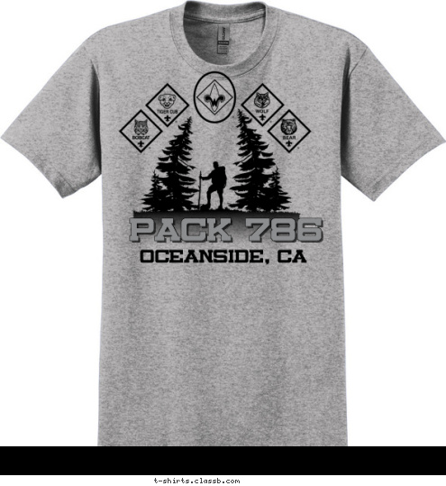 Oceanside, CA PACK 786 T-shirt Design 