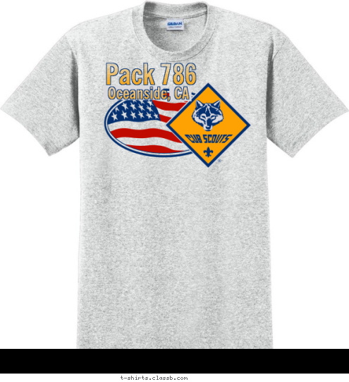 Oceanside, CA Pack 786 T-shirt Design 