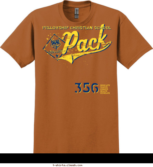 Fellowship Christian School BOBCATS
TIGERS
WOLVES
BEARS
WEBELOS 356 T-shirt Design 