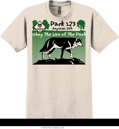 Obey The Law of The Pack Anytown, USA Pack 123 T-shirt Design 