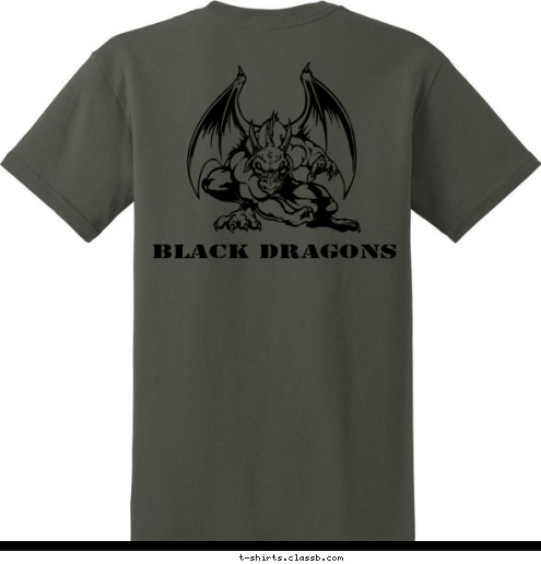 BLACK BLACK DRAGONS BSA 345 TROOP T-shirt Design TROOP 345