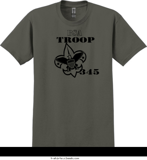 BLACK BLACK DRAGONS BSA 345 TROOP T-shirt Design TROOP 345