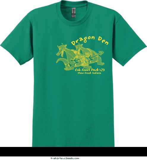 Dragon Den Cub Scout Pack 123 Dragons... ROCK! Clear Creek, Indiana T-shirt Design 