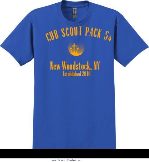 Established 2010 New Woodstock, NY CUB SCOUT PACK 54 T-shirt Design 